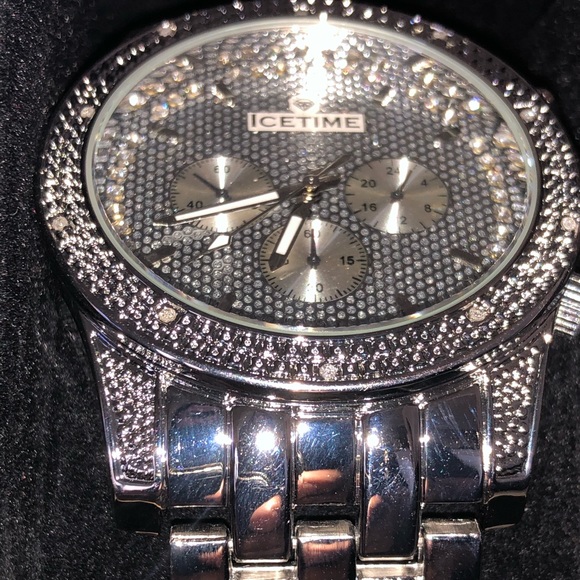 Men’s REAL DIAMOND custom watch 1/4ct head turner - Picture 2 of 2